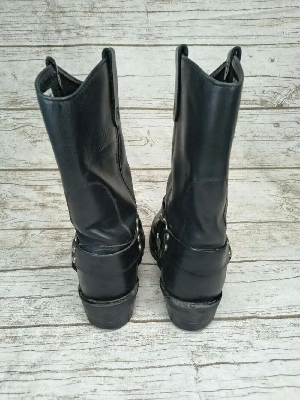Red Wing Black Leather 969 Harness Motorcycle Engineer Boots Men Size 10.5 E2